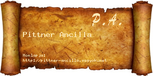 Pittner Ancilla névjegykártya